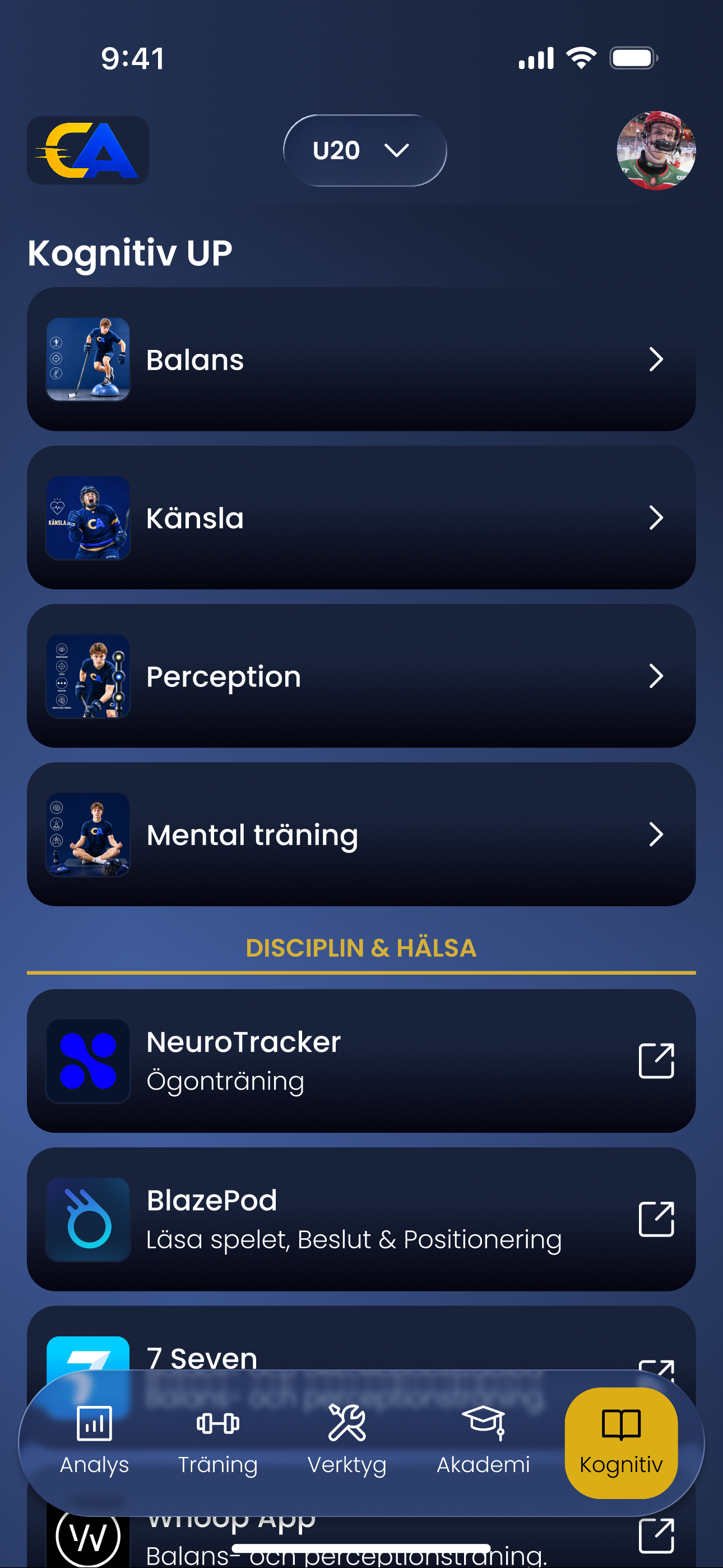 Kognitiv UP i Club App