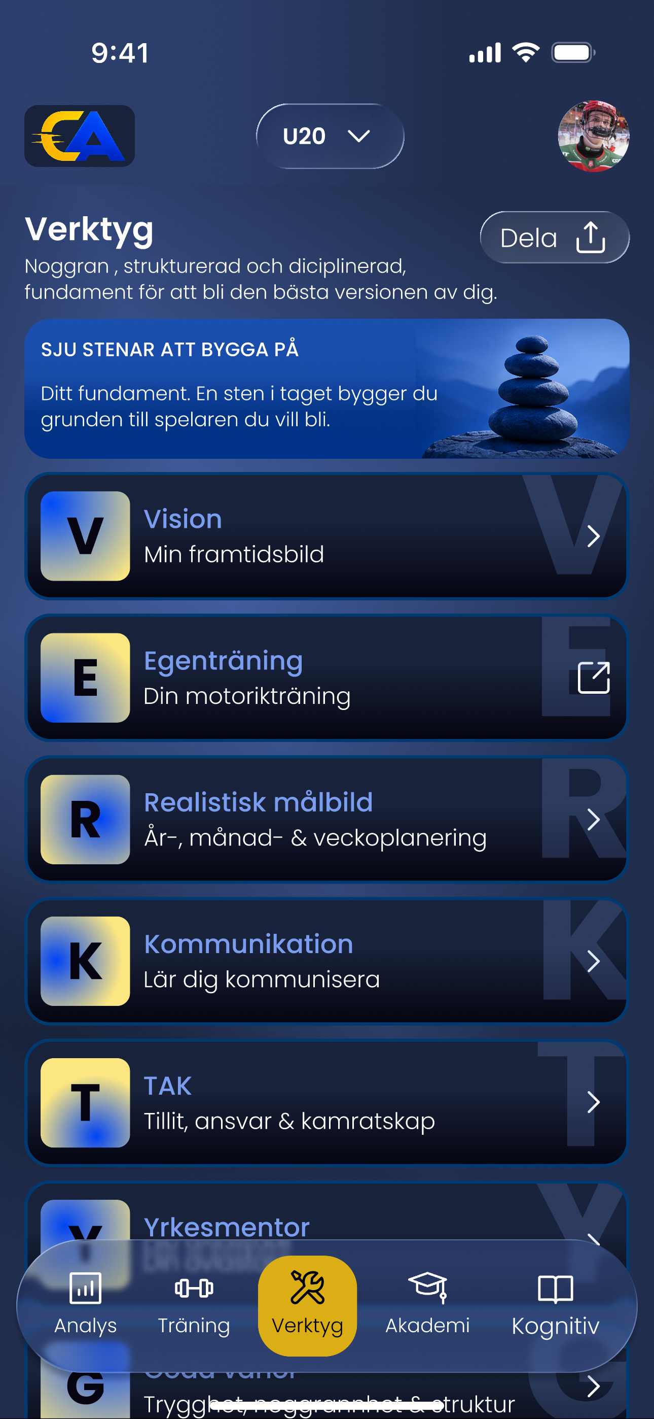 Verktyg i Club App